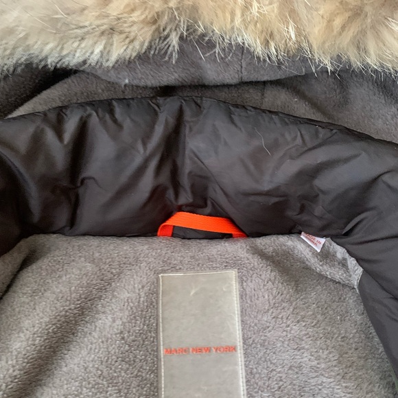Marc New York Brown Down Filled Jacket with Hood and Fur Trim - Picture 5 of 6